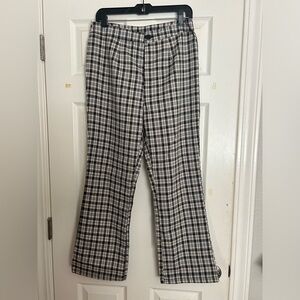 Flare Plaid Pants